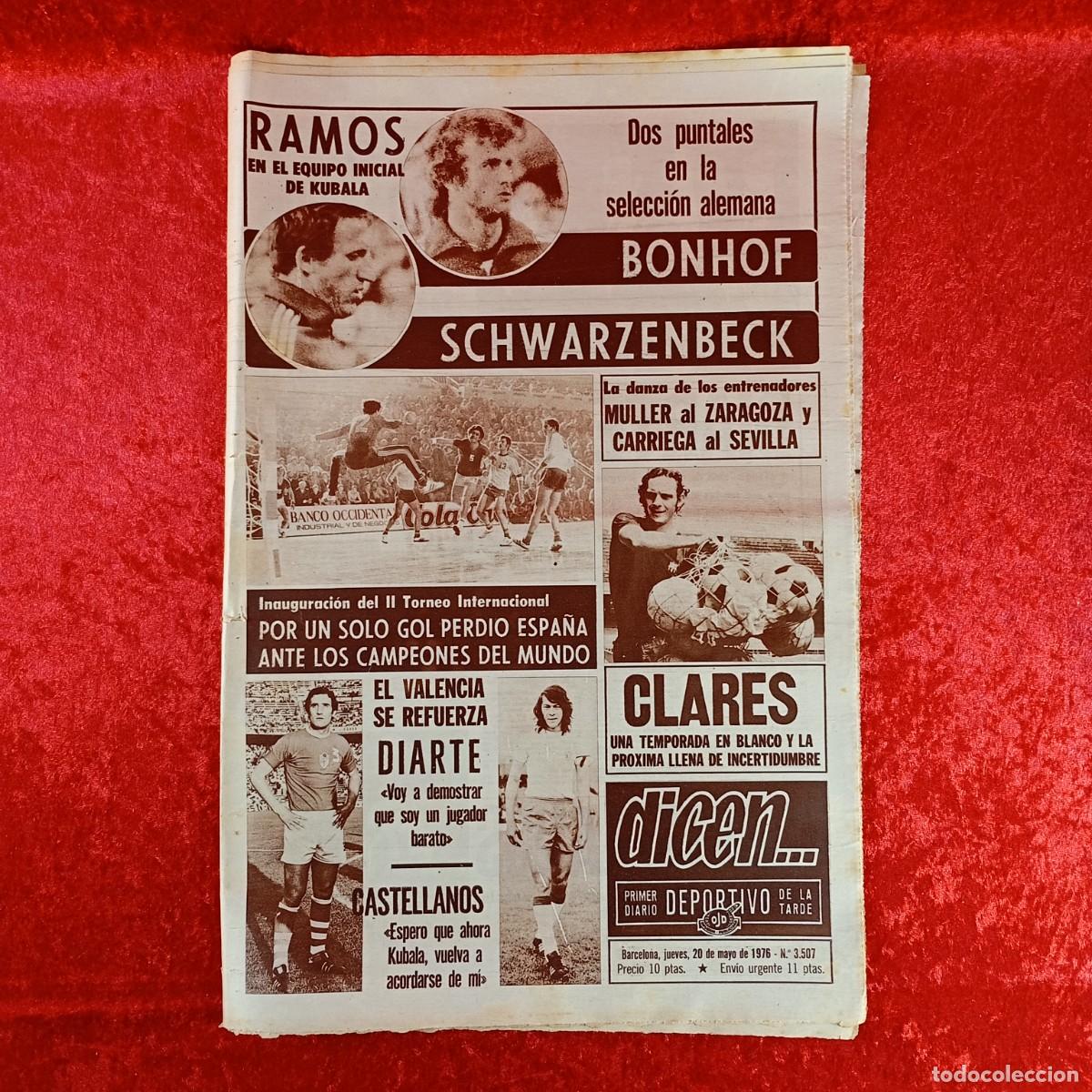 Sammelleidenschaft Sport: REVISTA DICEN - PERIODICO DEPORTIVO - N&Uacute;MERO 3.507 - 20 DE MAYO DE 1976 - FUTBOL / 325