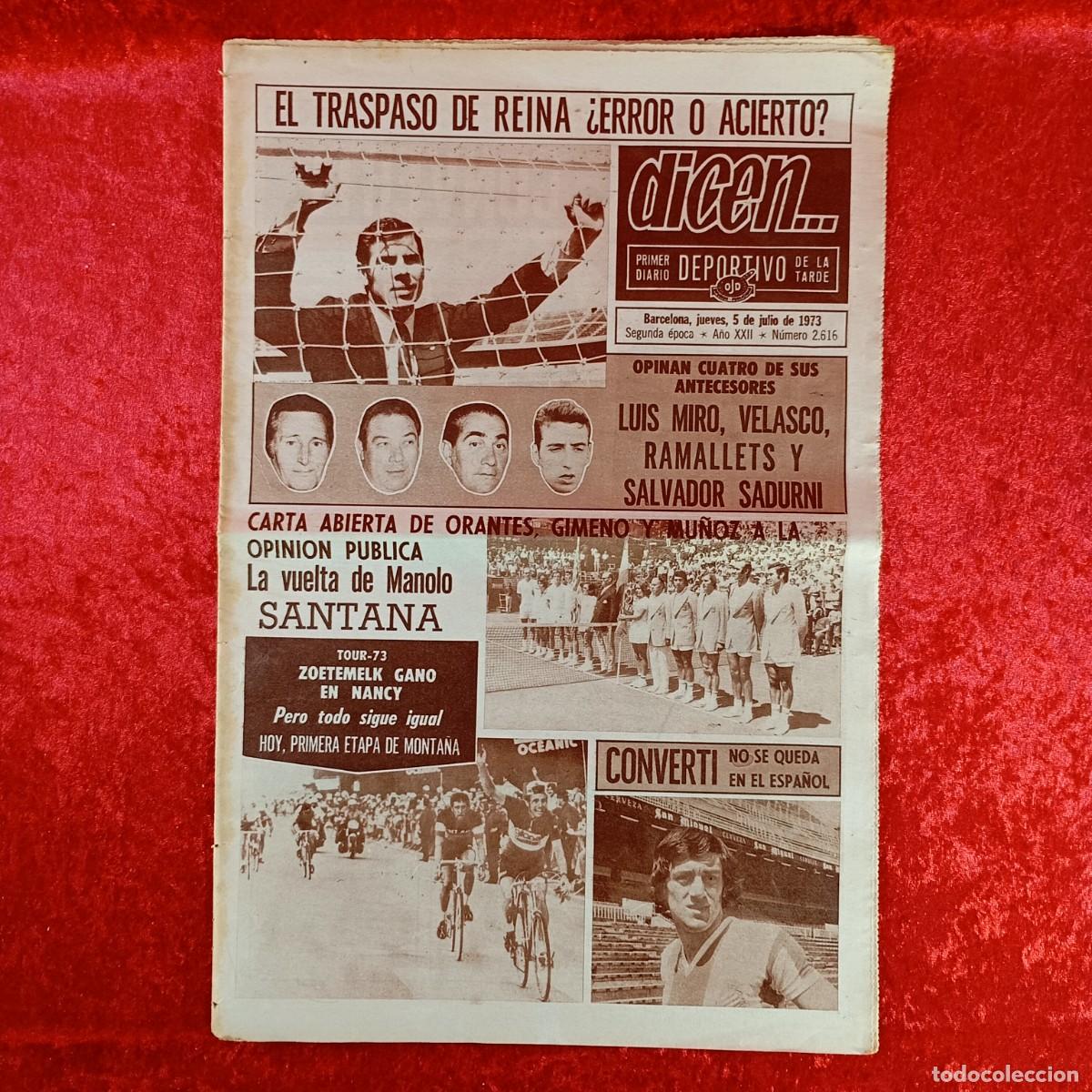 Sports collectibles: REVISTA DICEN - PERIODICO DEPORTIVO - N&Uacute;MERO 2.616 - 5 DE JULIO DE 1973 - FUTBOL / 370