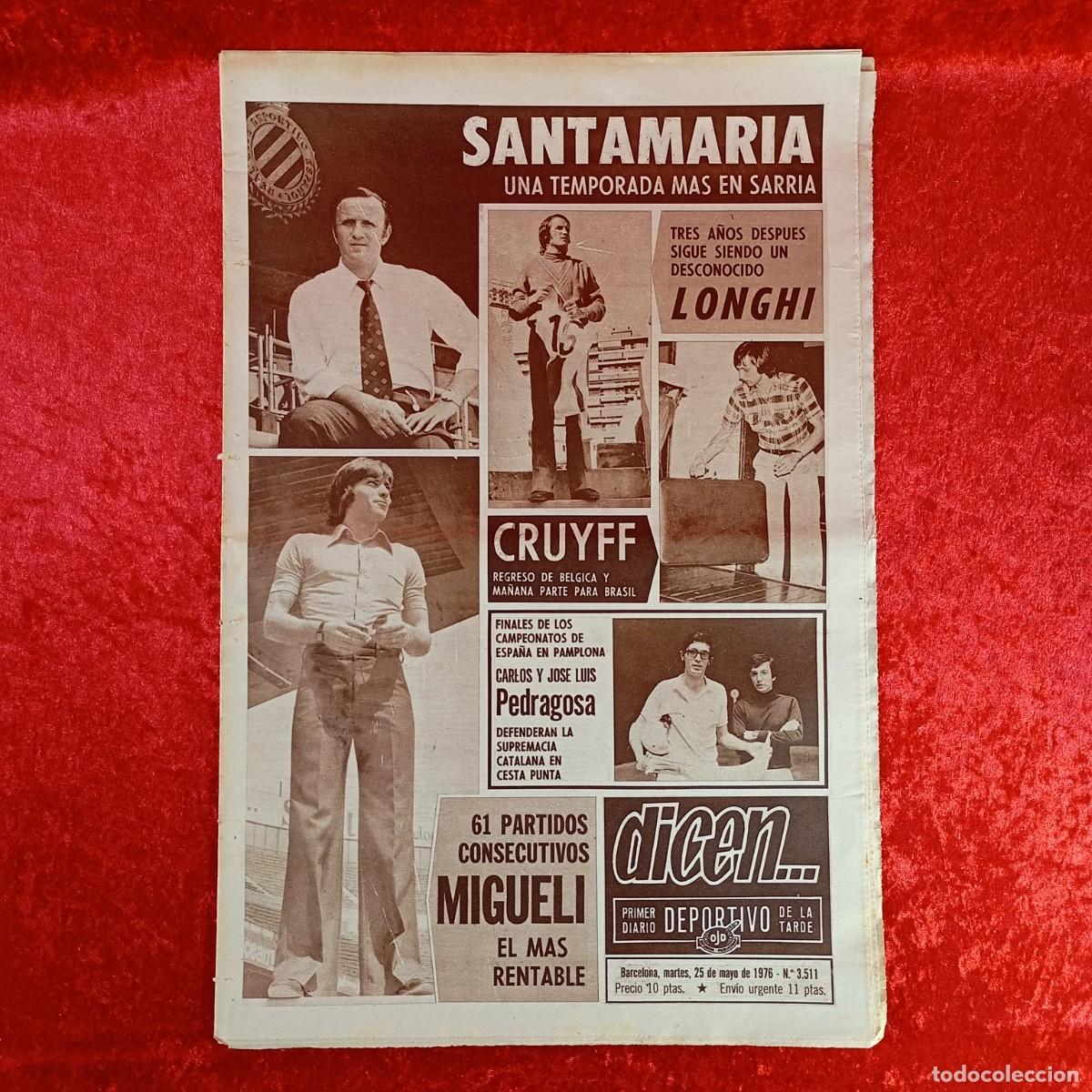 Collectionnisme sportif: REVISTA DICEN - PERIODICO DEPORTIVO - N&Uacute;MERO 3.511 - 25 DE MAYO DE 1976 - FUTBOL / 384