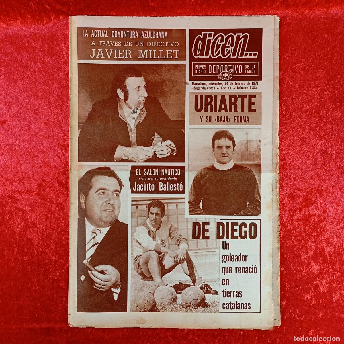 Collectionnisme sportif: REVISTA DICEN - PERIODICO DEPORTIVO - N&Uacute;MERO 1.884 - 24 DE FEBRERO DE 1971 - FUTBOL / 394