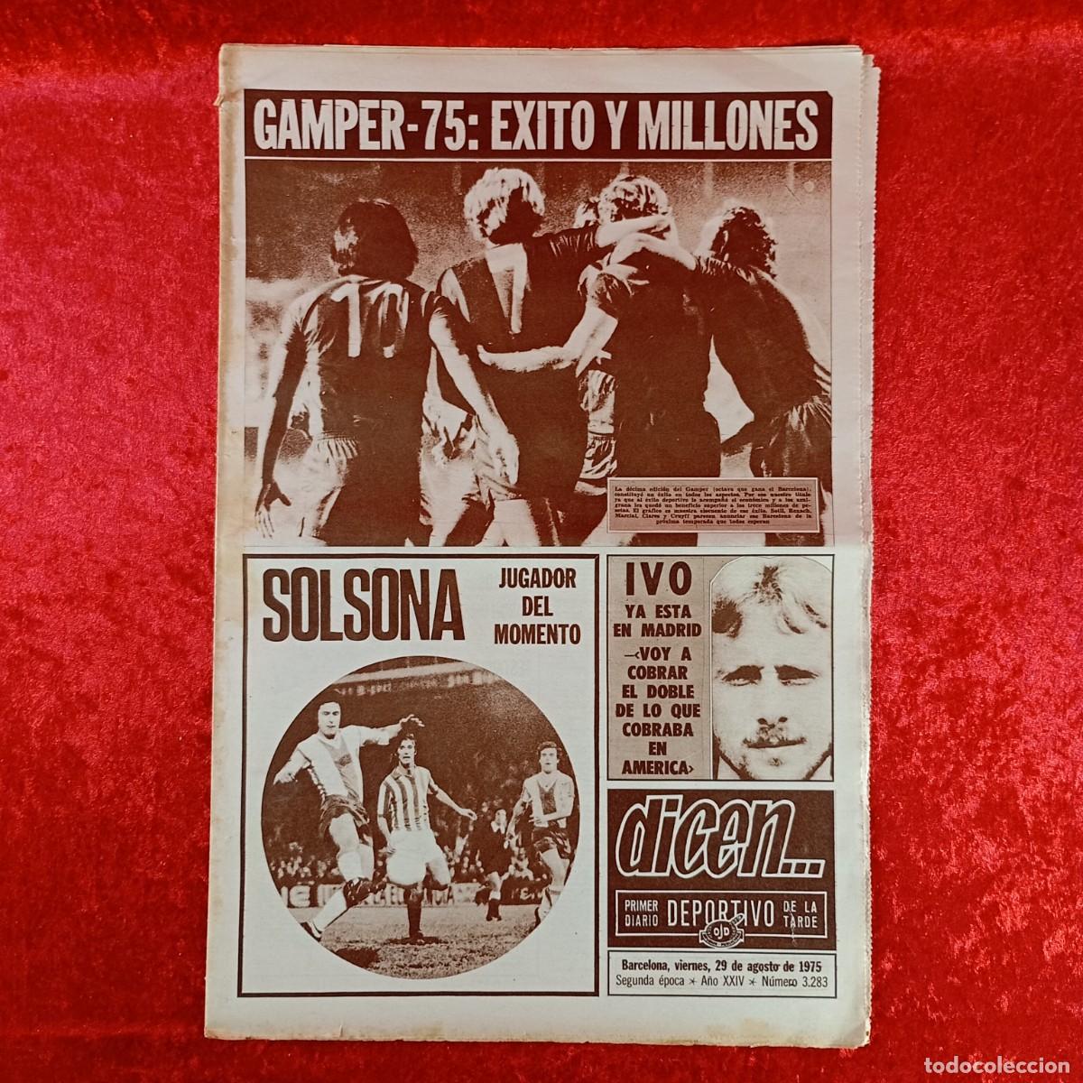 Sports collectibles: REVISTA DICEN - PERIODICO DEPORTIVO - N&Uacute;MERO 3.283 - 29 DE AGOSTO DE 1975 - FUTBOL / 397