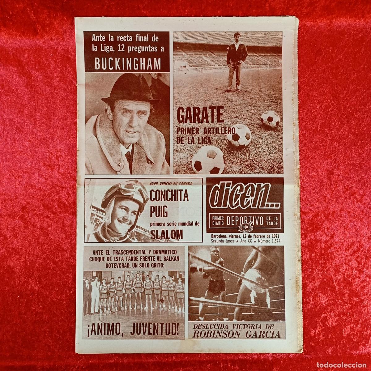 Collectionnisme sportif: REVISTA DICEN - PERIODICO DEPORTIVO - N&Uacute;MERO 1.874 - 12 DE FEBRERO DE 1971 - FUTBOL / 406