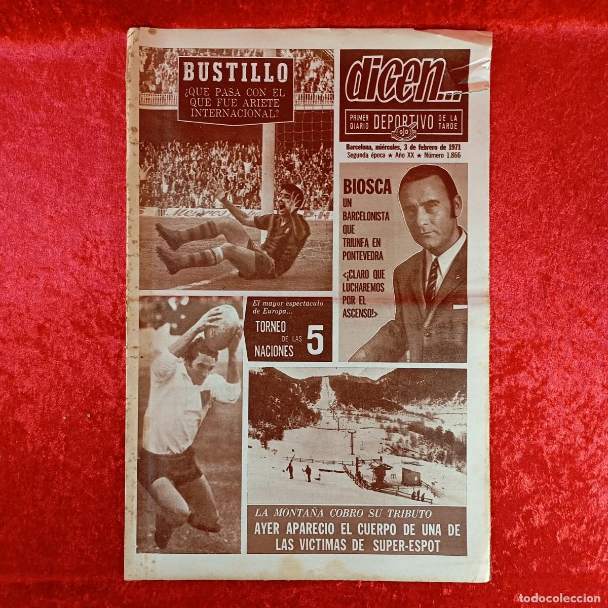 Coleccionismo deportivo: REVISTA DICEN - PERIODICO DEPORTIVO - N&Uacute;MERO 1.866 - 3 DE FEBRERO DE 1971 - FUTBOL / 414