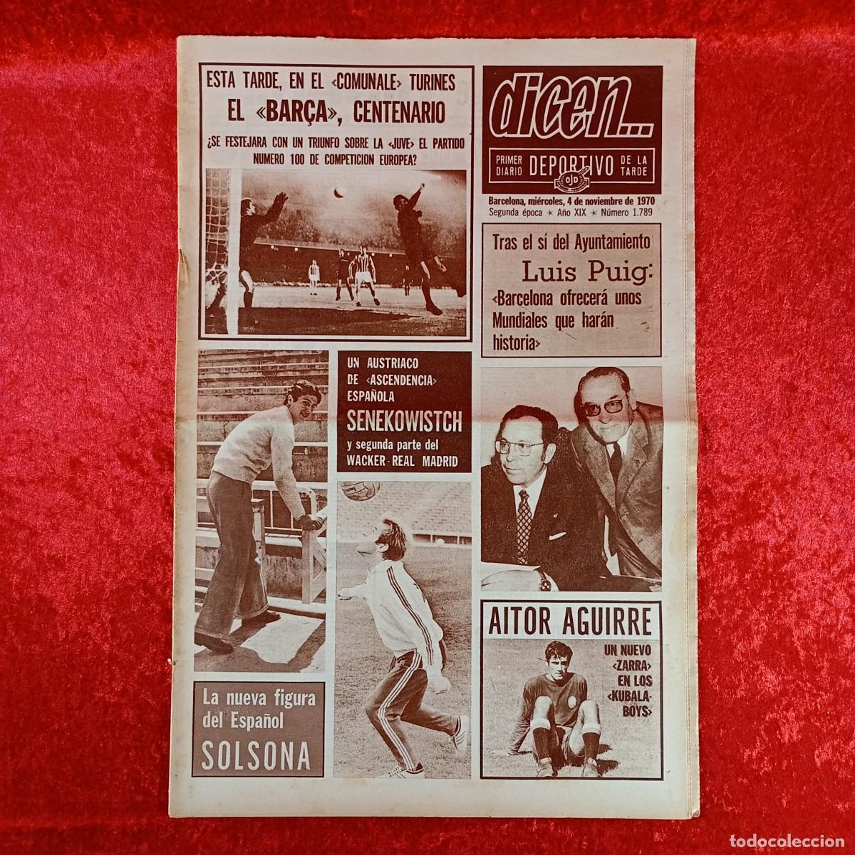 Sports collectibles: REVISTA DICEN - PERIODICO DEPORTIVO - N&Uacute;MERO 1.789 - 4 DE NOVIEMBRE DE 1970 - FUTBOL / 418