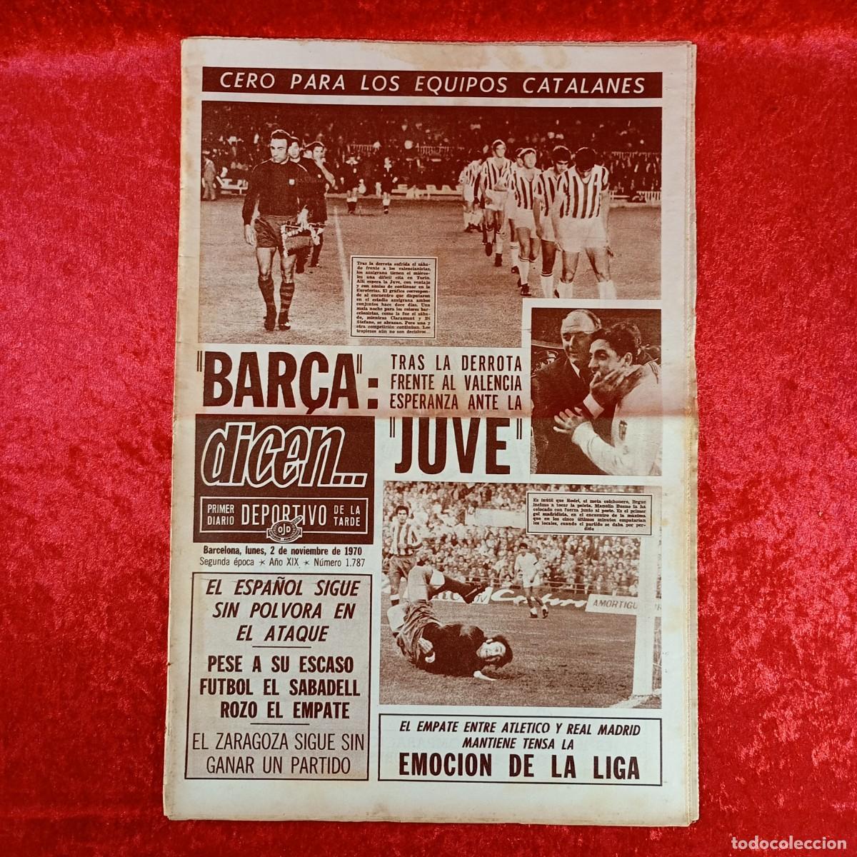 Coleccionismo deportivo: REVISTA DICEN - PERIODICO DEPORTIVO - N&Uacute;MERO 1.787 - 2 DE NOVIEMBRE DE 1970 - FUTBOL / 420