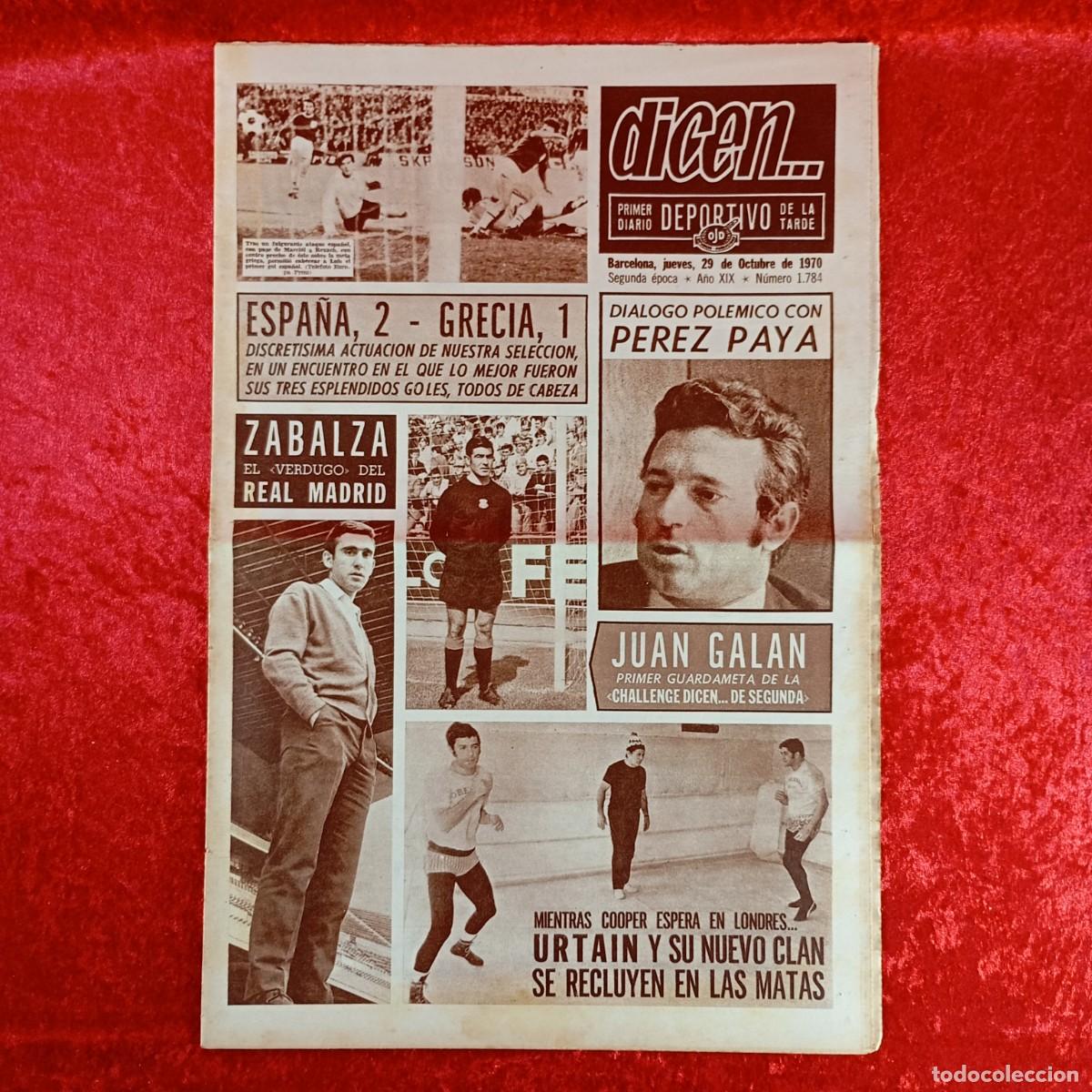 Coleccionismo deportivo: REVISTA DICEN - PERIODICO DEPORTIVO - N&Uacute;MERO 1.784 - 29 DE OCTUBRE DE 1970 - FUTBOL / 426