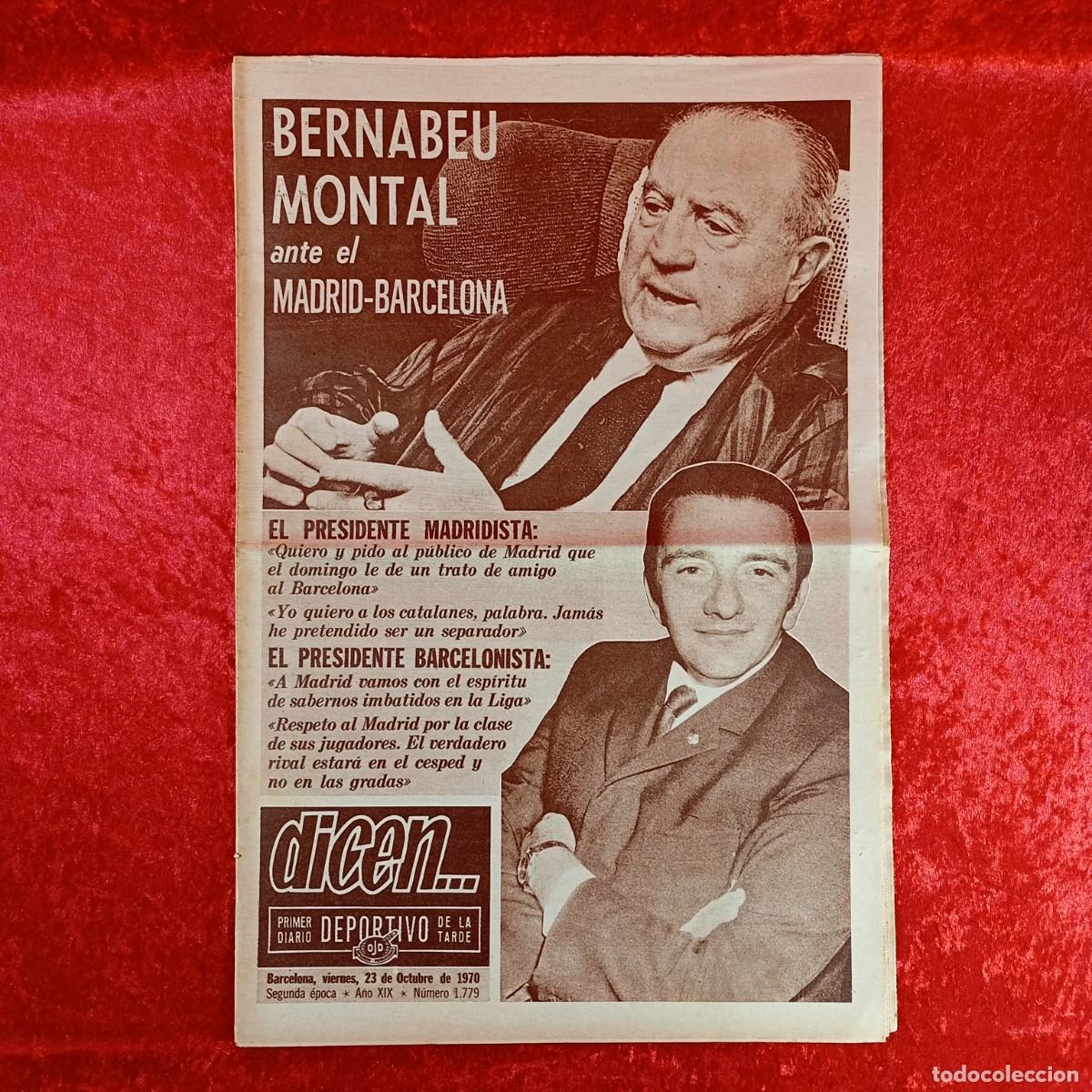 Sports collectibles: REVISTA DICEN - PERIODICO DEPORTIVO - N&Uacute;MERO 1.779 - 23 DE OCTUBRE DE 1970 - FUTBOL / 430