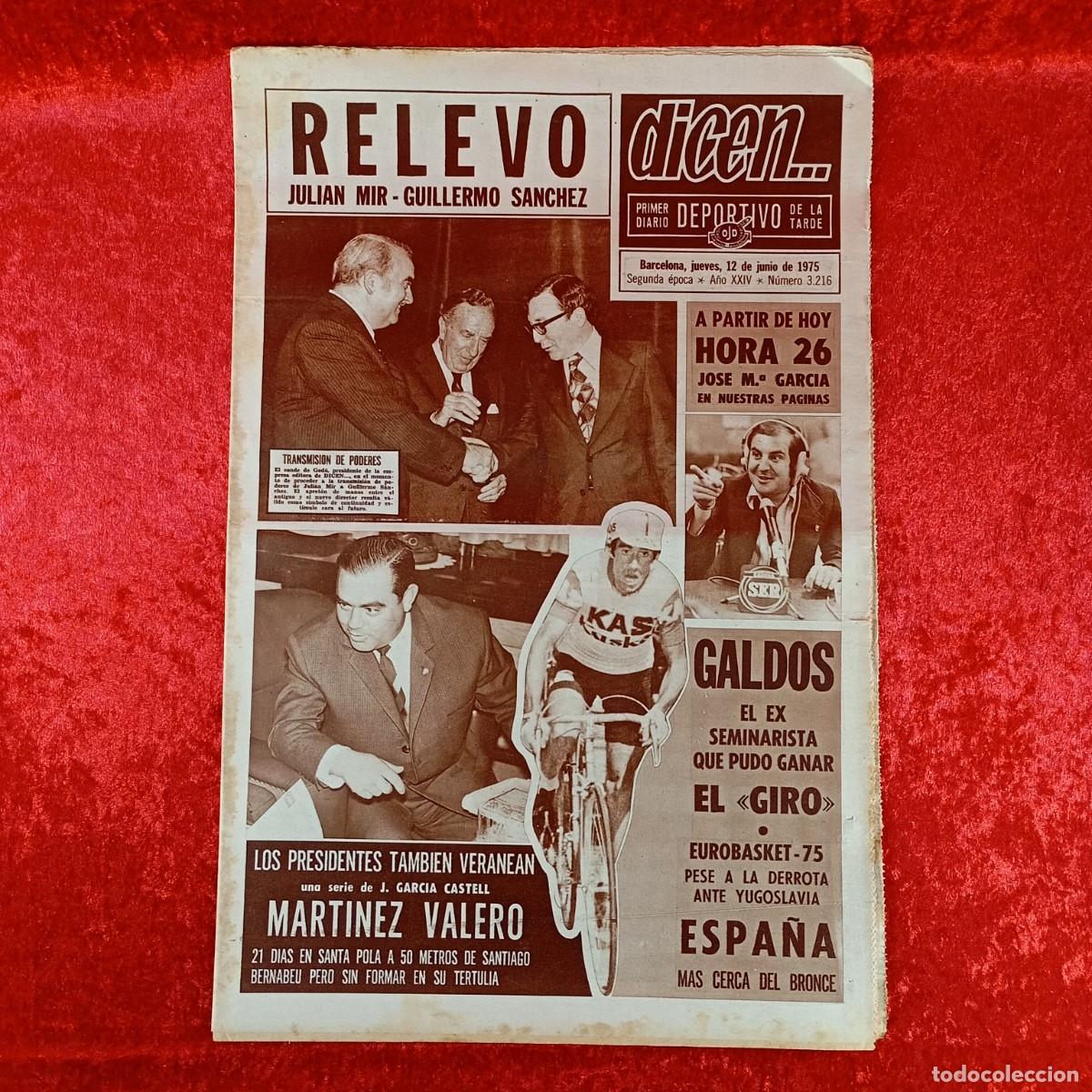 Sports collectibles: REVISTA DICEN - PERIODICO DEPORTIVO - N&Uacute;MERO 3.216 - 12 DE JUNIO DE 1975 - FUTBOL / 443
