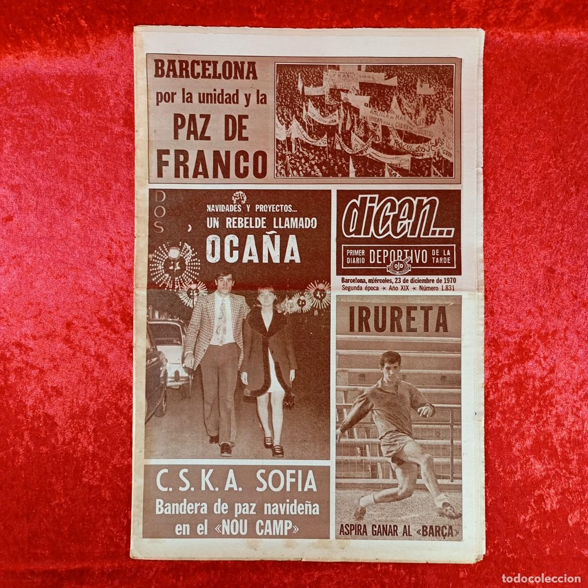 Sports collectibles: REVISTA DICEN - PERIODICO DEPORTIVO - N&Uacute;MERO 1.831 - 23 DE DICIEMBRE DE 1970 - FUTBOL / 449