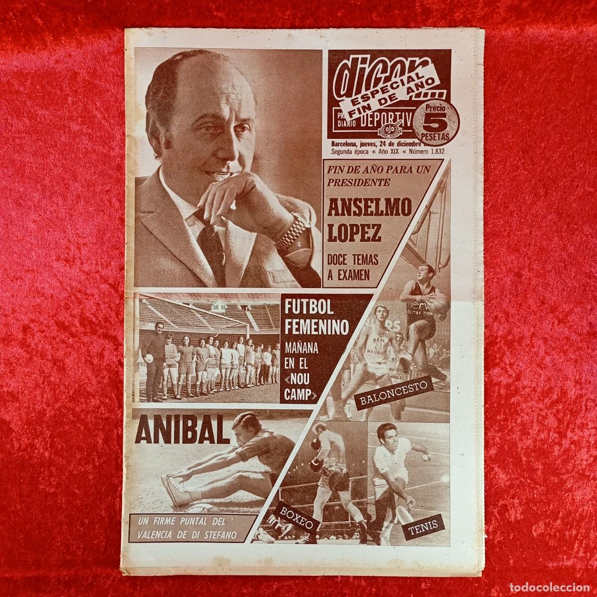 Sammelleidenschaft Sport: REVISTA DICEN - PERIODICO DEPORTIVO - N&Uacute;MERO 1.832 - 24 DE DICIEMBRE DE 1970 - FUTBOL / 459
