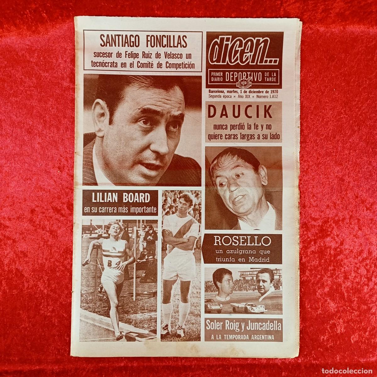 Sammelleidenschaft Sport: REVISTA DICEN - PERIODICO DEPORTIVO - N&Uacute;MERO 1.812 - 1 DE DICIEMBRE DE 1970 - FUTBOL / 489