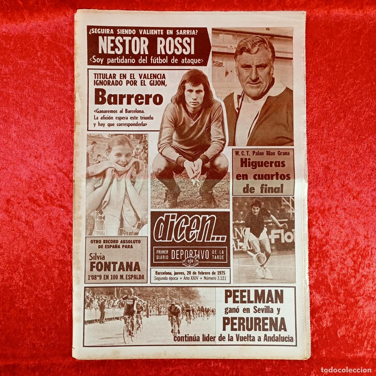 Sports collectibles: REVISTA DICEN - PERIODICO DEPORTIVO - N&Uacute;MERO 3.121 - 20 DE FEBRERO DE 1975 - FUTBOL / 504