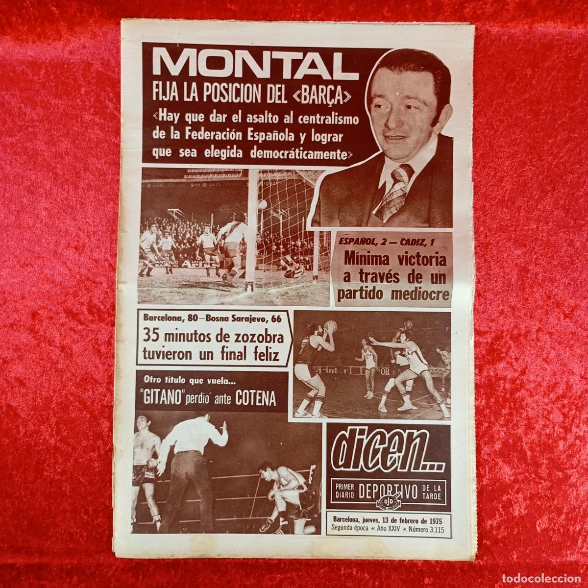 Sports collectibles: REVISTA DICEN - PERIODICO DEPORTIVO - N&Uacute;MERO 3.115 - 13 DE FEBRERO DE 1975 - FUTBOL / 511