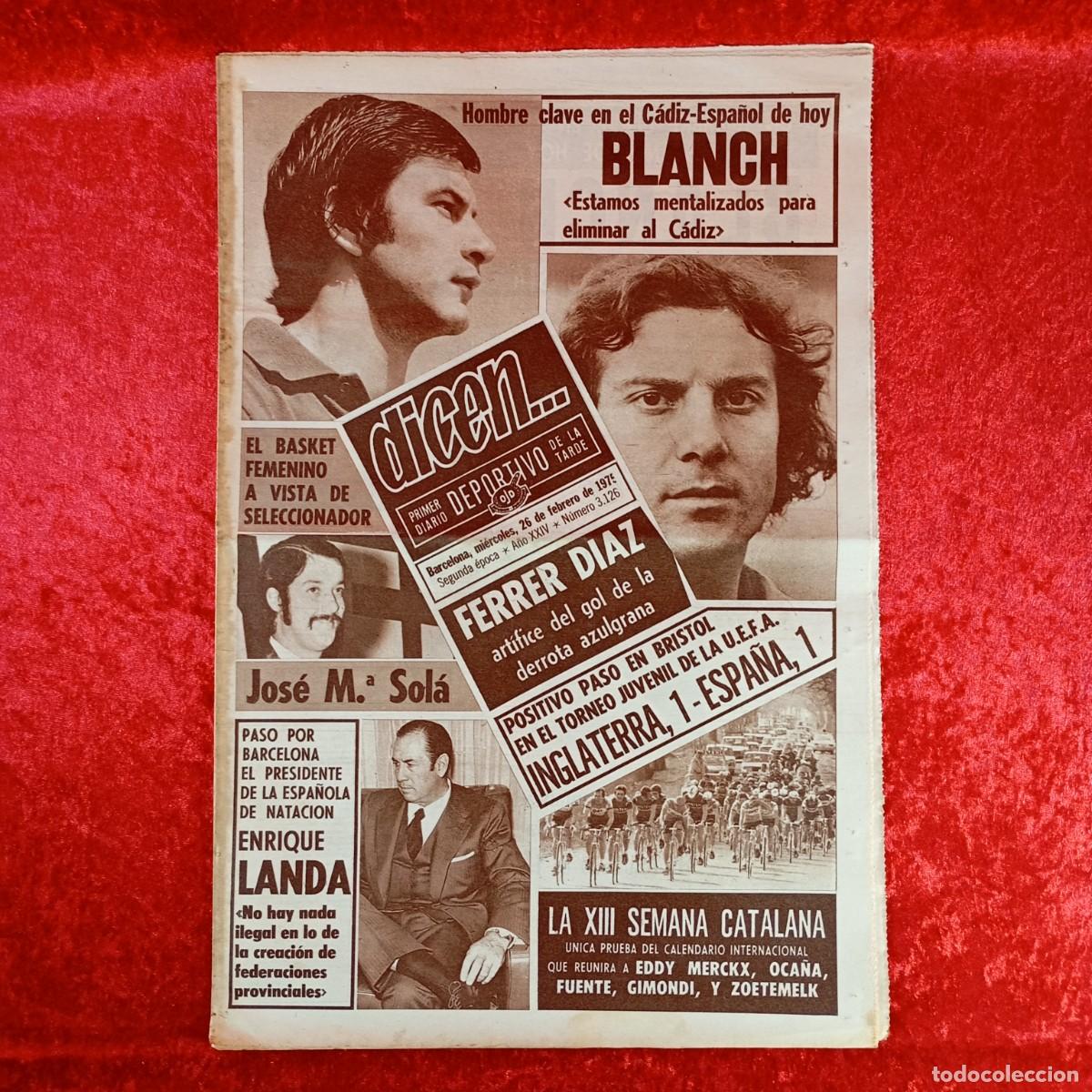 Sports collectibles: REVISTA DICEN - PERIODICO DEPORTIVO - N&Uacute;MERO 3.126 - 26 DE FEBRERO DE 1975 - FUTBOL / 517