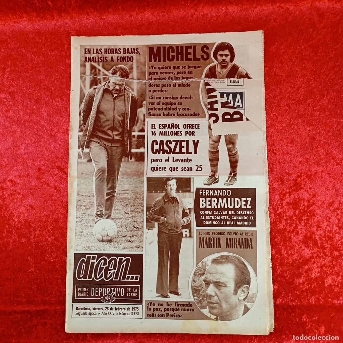 Sammelleidenschaft Sport: REVISTA DICEN - PERIODICO DEPORTIVO - N&Uacute;MERO 3.128 - 28 DE FEBRERO DE 1975 - FUTBOL / 519