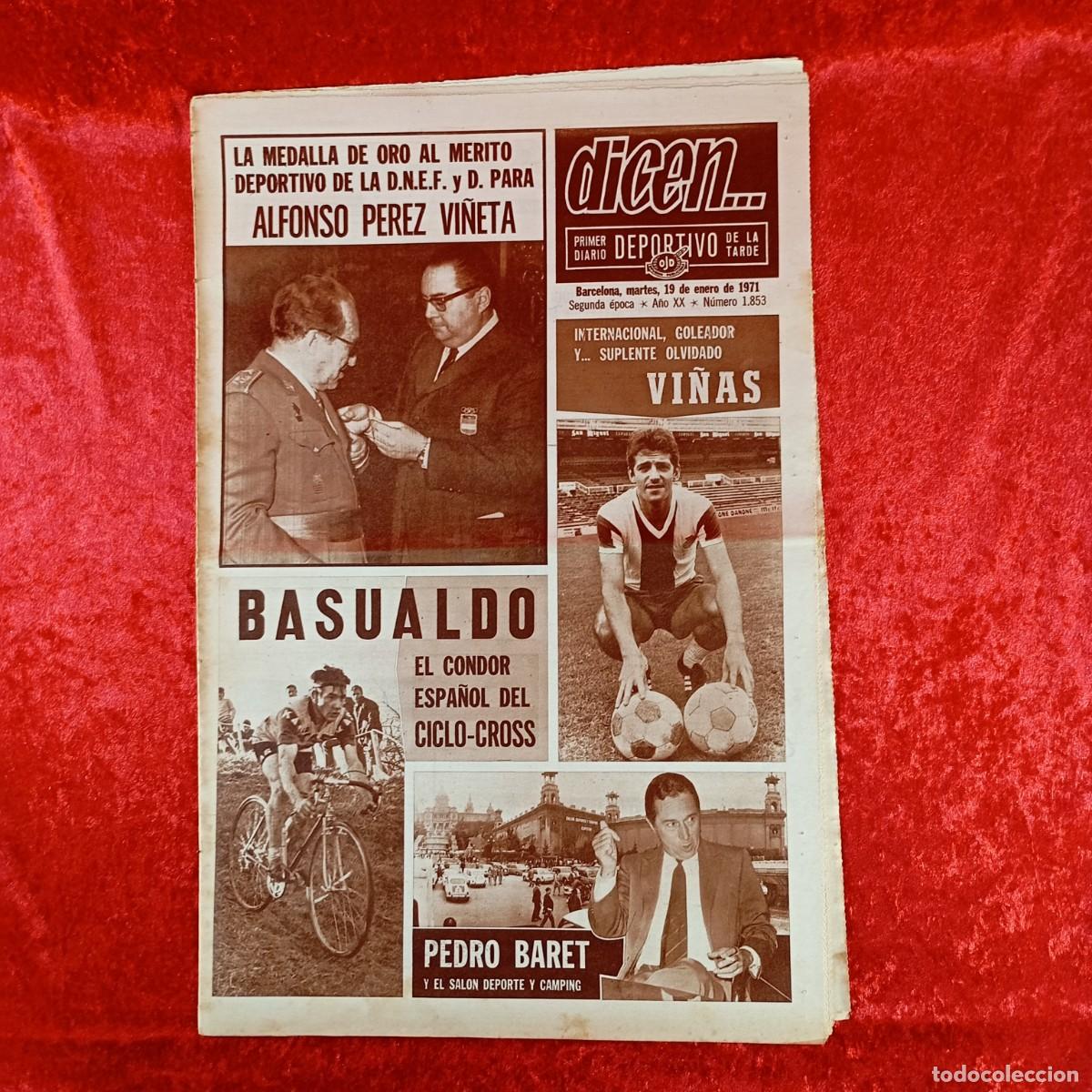 Sports collectibles: REVISTA DICEN - PERIODICO DEPORTIVO - N&Uacute;MERO 1.853 - 19 DE ENERO DE 1971 - FUTBOL / 523
