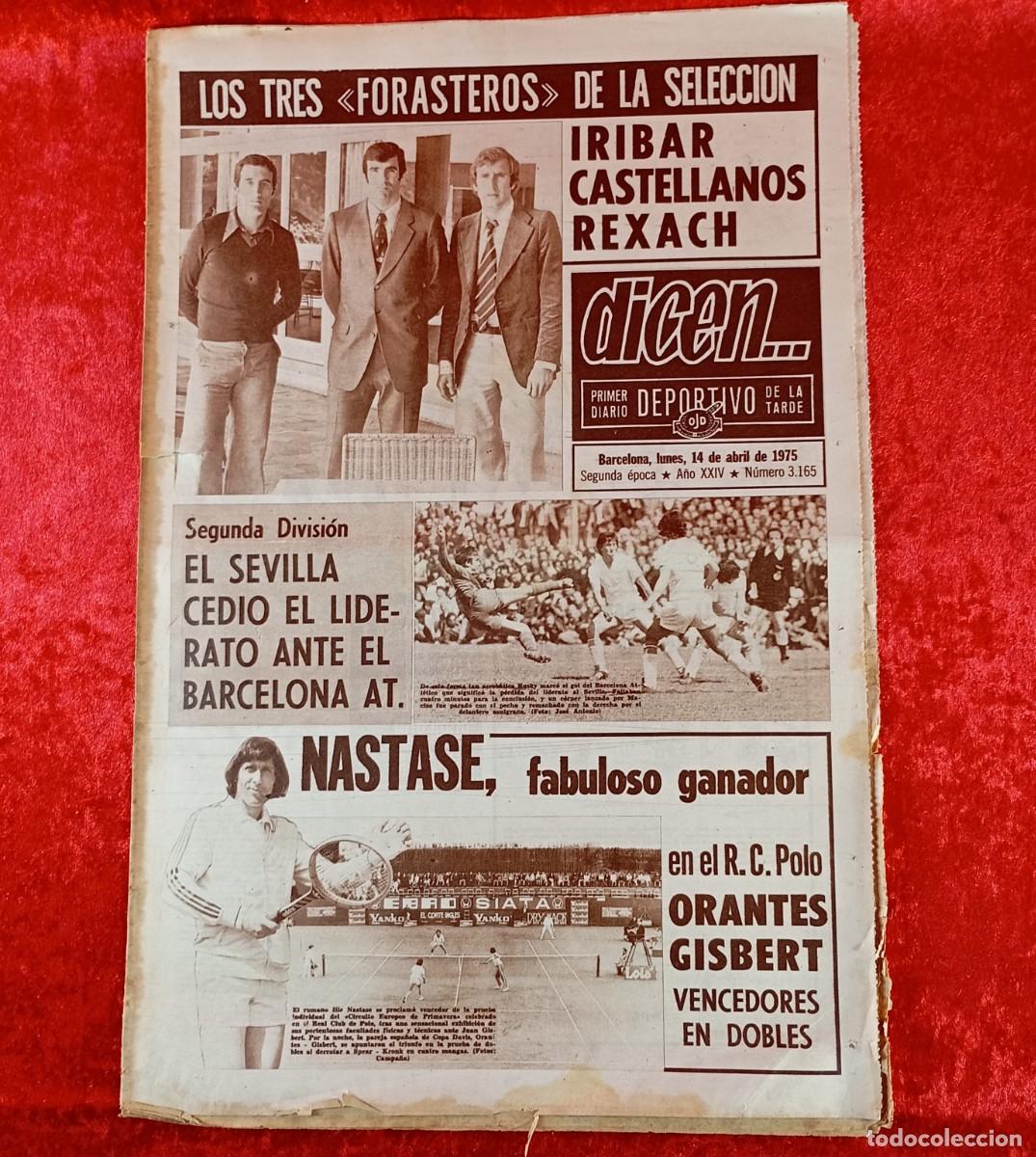 Sammelleidenschaft Sport: REVISTA DICEN - PERIODICO DEPORTIVO - N&Uacute;MERO 3.165 - 14 DE ABRIL DE 1975 - FUTBOL / 526