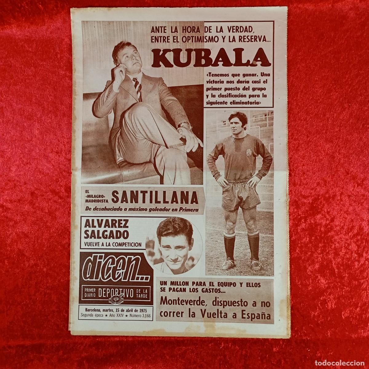 Sports collectibles: REVISTA DICEN - PERIODICO DEPORTIVO - N&Uacute;MERO 3.166 - 15 DE ABRIL DE 1975 - FUTBOL / 530