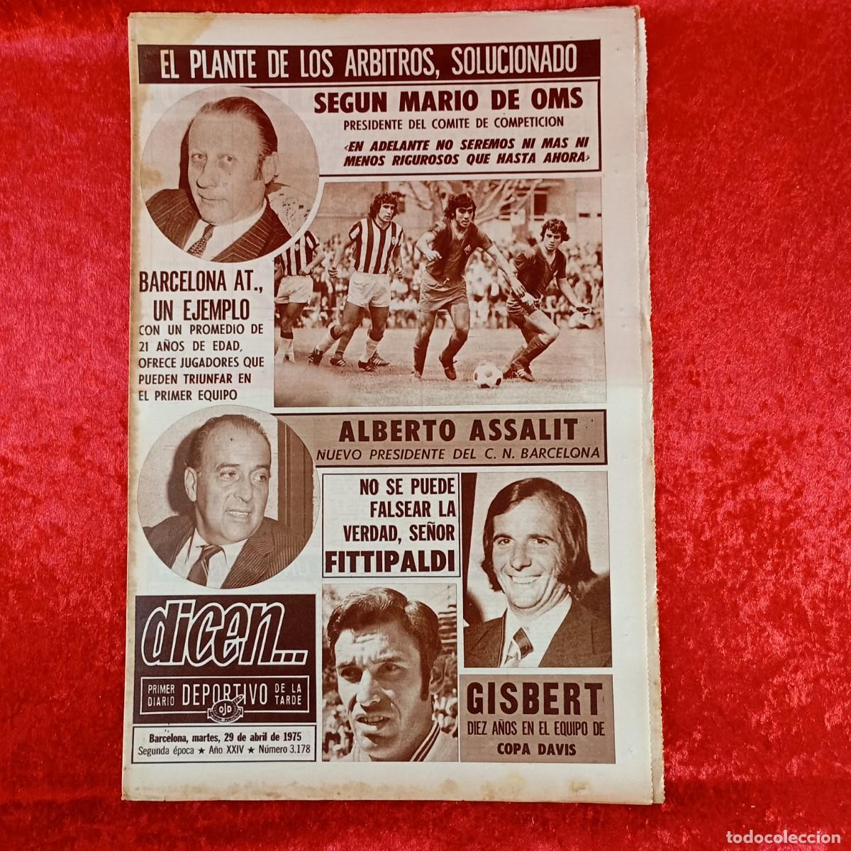 Collectionnisme sportif: REVISTA DICEN - PERIODICO DEPORTIVO - N&Uacute;MERO 3.178 - 29 DE ABRIL DE 1975 - FUTBOL / 532