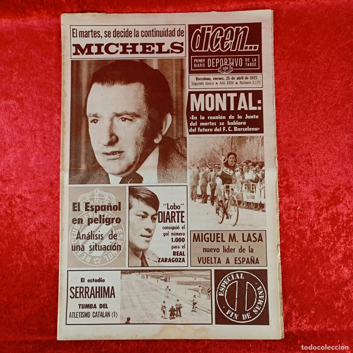 Sports collectibles: REVISTA DICEN - PERIODICO DEPORTIVO - N&Uacute;MERO 3.175 - 25 DE ABRIL DE 1975 - FUTBOL / 536