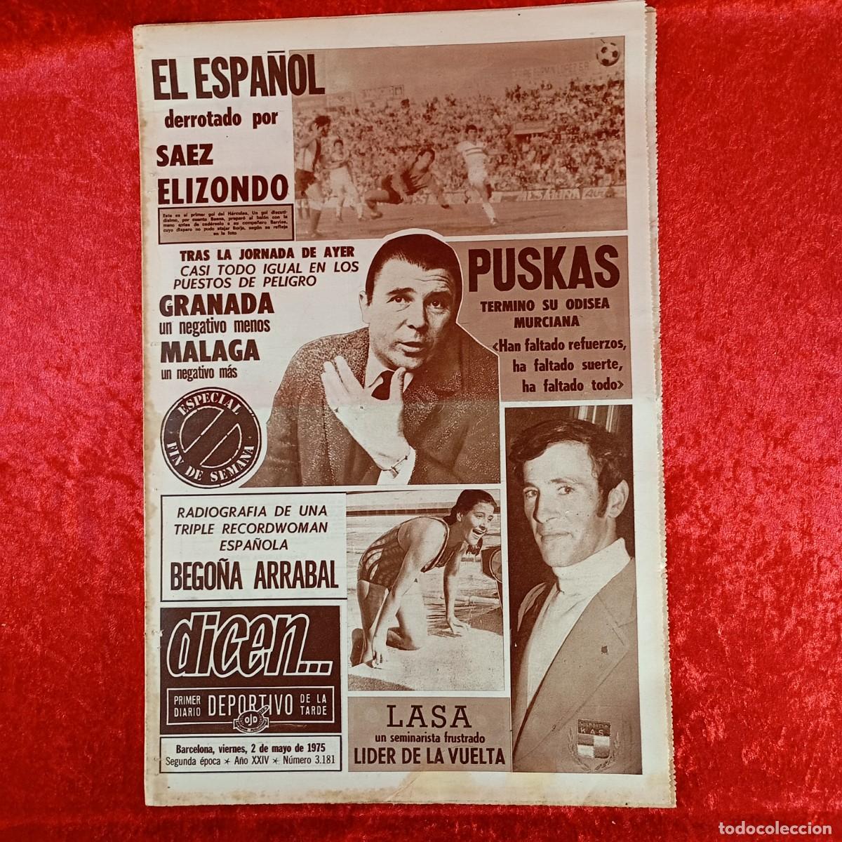 Collectionnisme sportif: REVISTA DICEN - PERIODICO DEPORTIVO - N&Uacute;MERO 3.181 - 2 DE MAYO DE 1975 - FUTBOL / 544