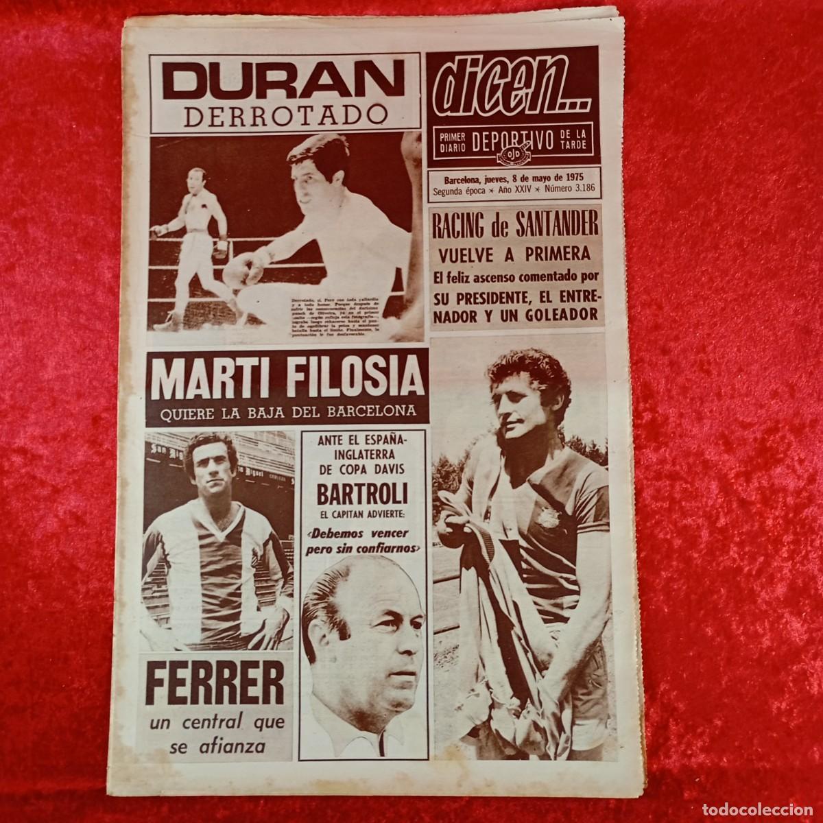 Sammelleidenschaft Sport: REVISTA DICEN - PERIODICO DEPORTIVO - N&Uacute;MERO 3.186 - 8 DE MAYO DE 1975 - FUTBOL / 545