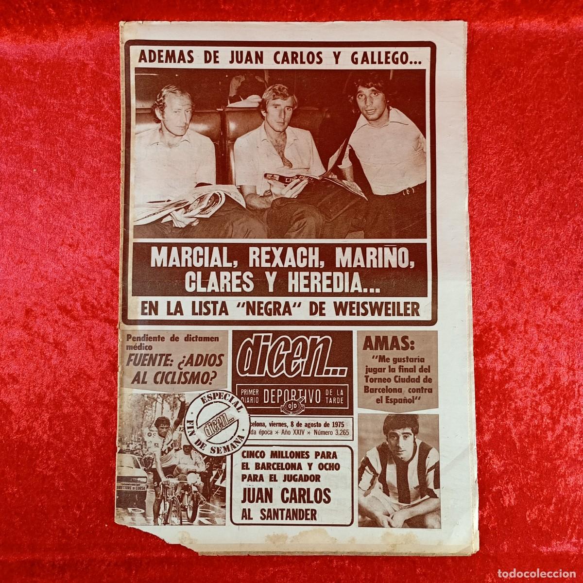 Sports collectibles: REVISTA DICEN - PERIODICO DEPORTIVO - N&Uacute;MERO 3.265 - 8 DE AGOSTO DE 1975 - FUTBOL / 556