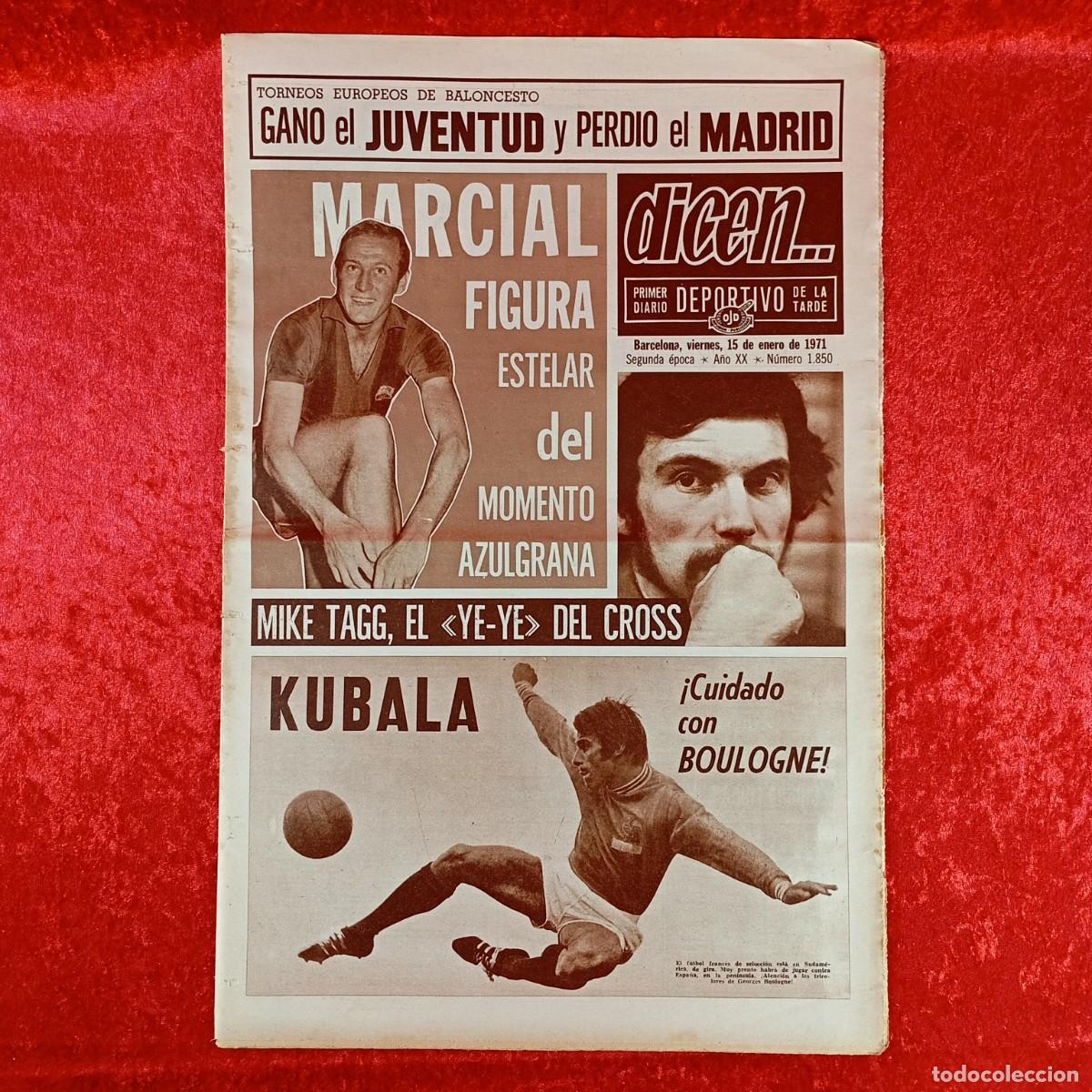 Sports collectibles: REVISTA DICEN - PERIODICO DEPORTIVO - N&Uacute;MERO 1.850 - 15 DE ENERO DE 1971 - FUTBOL / 562