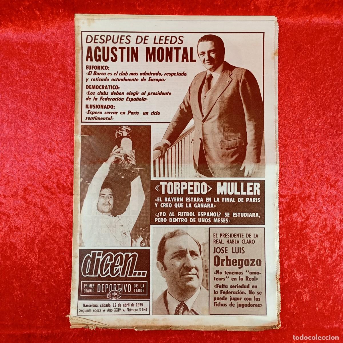 Collectionnisme sportif: REVISTA DICEN - PERIODICO DEPORTIVO - N&Uacute;MERO 3.164 - 12 DE ABRIL DE 1975 - FUTBOL / 564