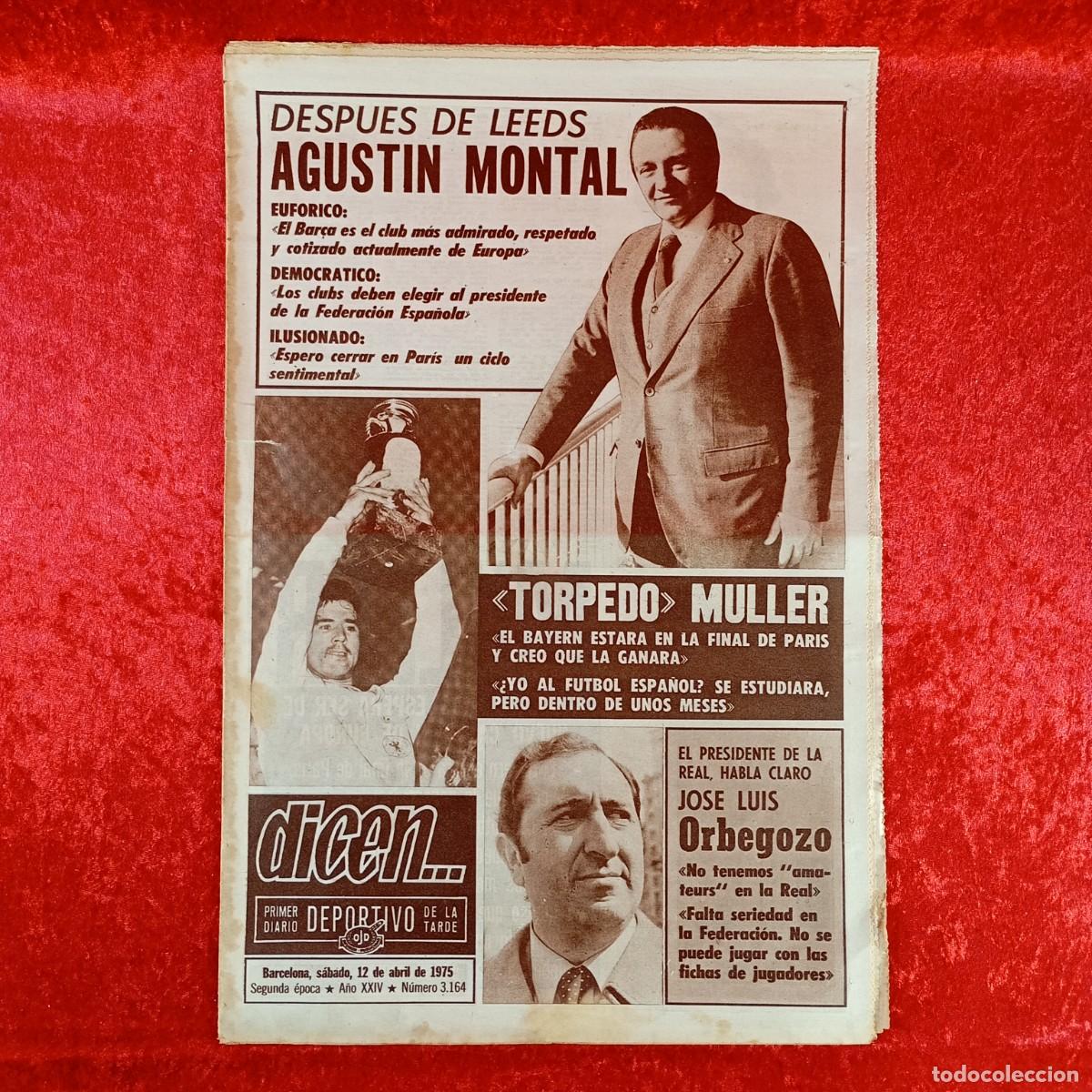 Sammelleidenschaft Sport: REVISTA DICEN - PERIODICO DEPORTIVO - N&Uacute;MERO 3.164 - 12 DE ABRIL DE 1975 - FUTBOL / 565