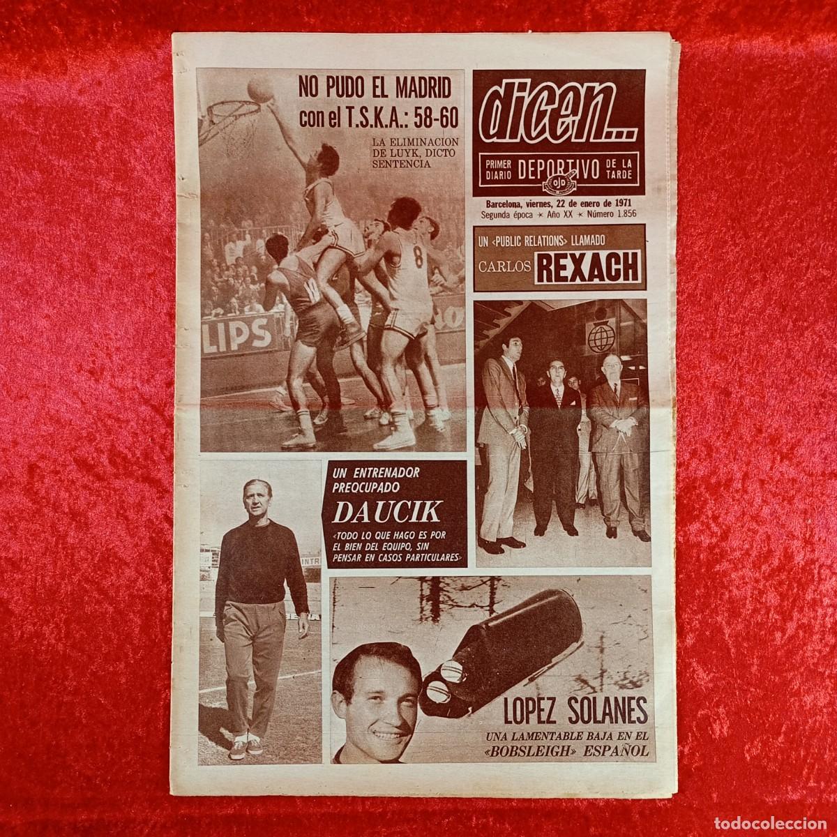 Sports collectibles: REVISTA DICEN - PERIODICO DEPORTIVO - N&Uacute;MERO 1.856 - 22 DE ENERO DE 1971 - FUTBOL / 570