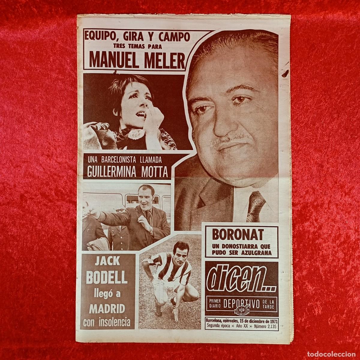 Sports collectibles: REVISTA DICEN - PERIODICO DEPORTIVO - N&Uacute;MERO 2.135 - 15 DE DICIEMBRE DE 1971 - FUTBOL / 576