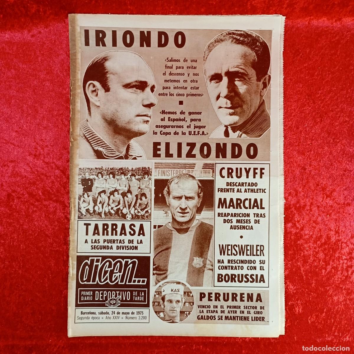 Sammelleidenschaft Sport: REVISTA DICEN - PERIODICO DEPORTIVO - N&Uacute;MERO 3.200 - 24 DE MAYO DE 1975 - FUTBOL / 585