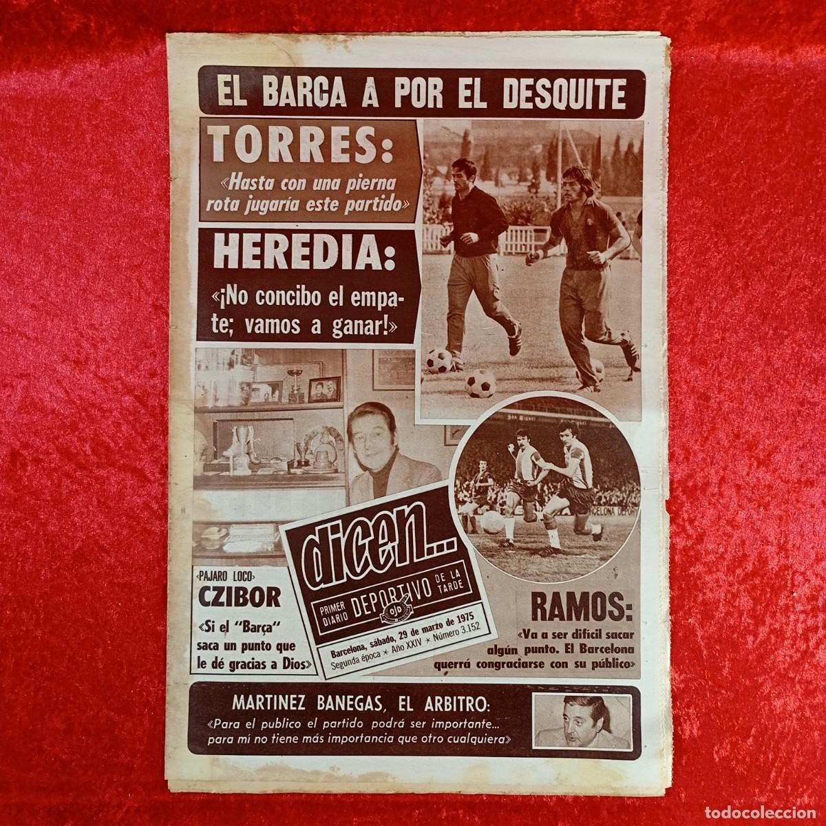 Sports collectibles: REVISTA DICEN - PERIODICO DEPORTIVO - N&Uacute;MERO 3.152 - 29 DE MARZO DE 1975 - FUTBOL / 588