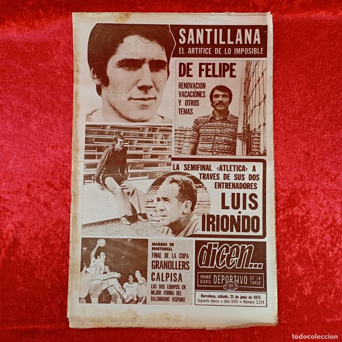 Sports collectibles: REVISTA DICEN - PERIODICO DEPORTIVO - N&Uacute;MERO 3.224 - 21 DE JUNIO DE 1975 - FUTBOL / 613