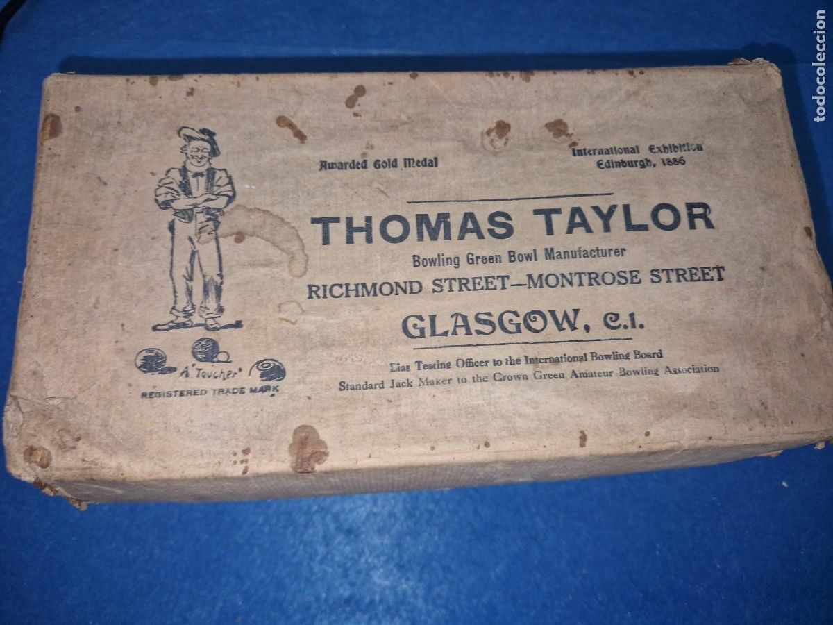 Collezionismo sportivo: THOMAS TAYLOR'S SCOTCH BOW, caja con instrucciones, caja vacia para BOLAS MADERA