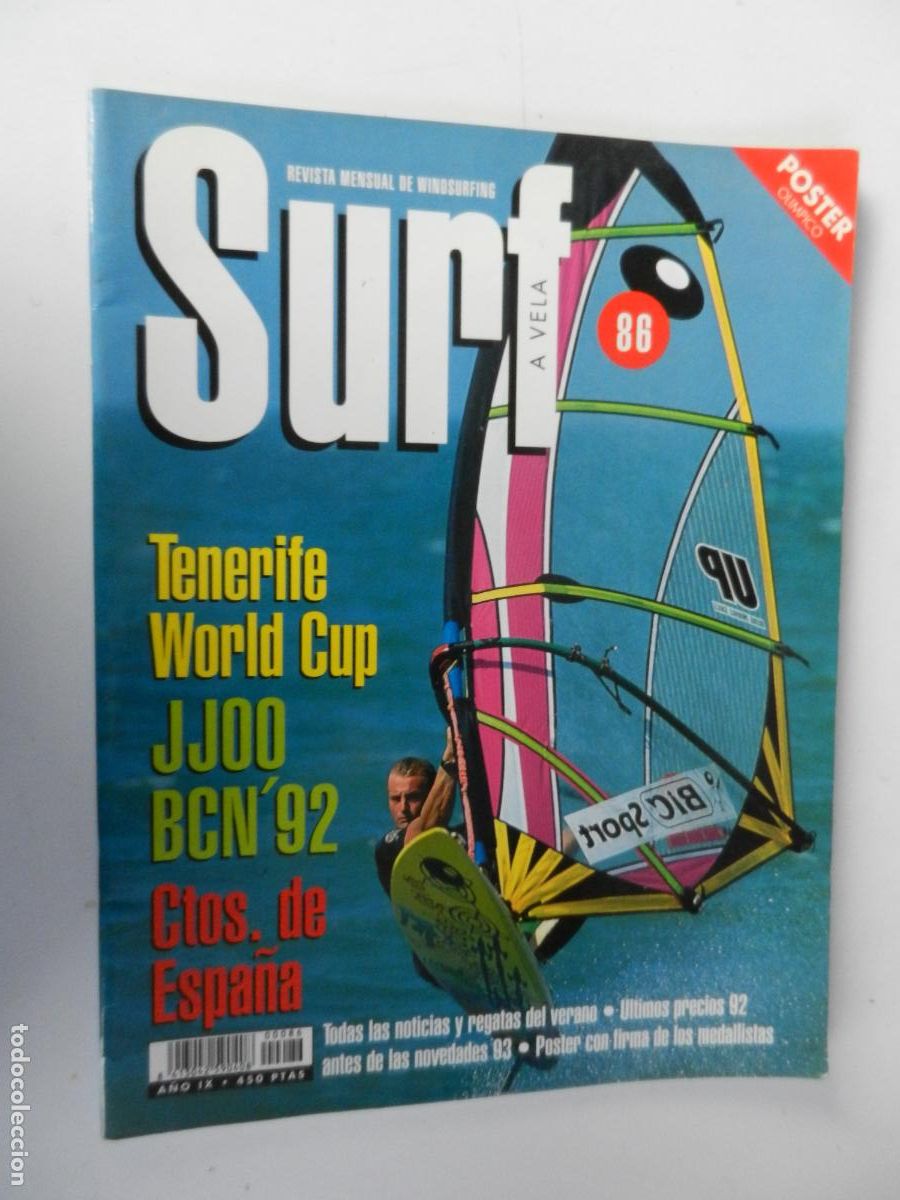 Sammelleidenschaft Sport: SURF A VELA , N&ordm; 86 REVISTA MENSUAL DE WINDSURFING , CON POSTER - BCN' 92