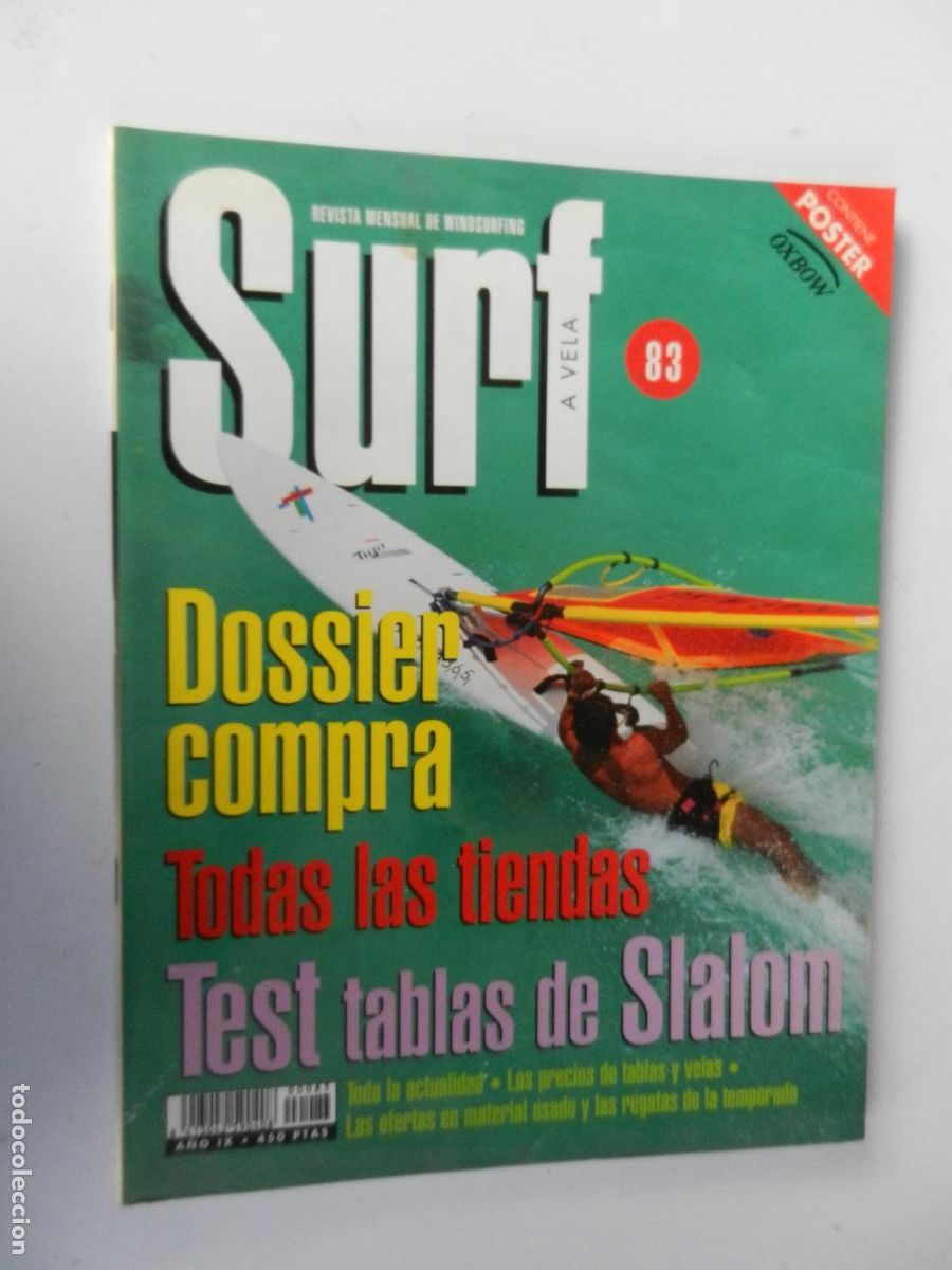 Sammelleidenschaft Sport: SURF A VELA , N&ordm; 83 REVISTA MENSUAL DE WINDSURFING - TEST TABLAS DE SLALOM - CON POSTER Y CUADERNO