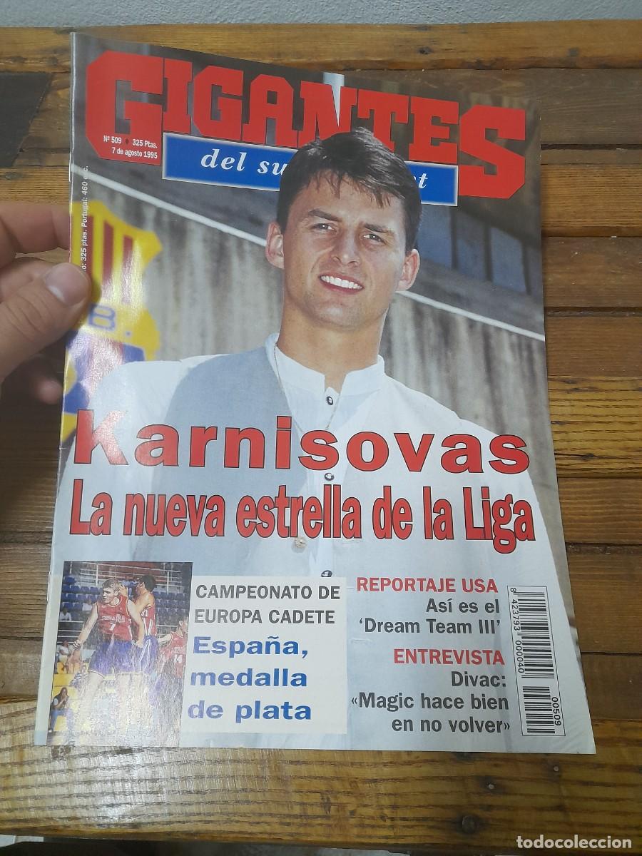 Coleccionismo deportivo: Revista baloncesto gigantes del Basket 509 a&ntilde;o 1995 Karnisovas Fernando Romay Vlade Divac