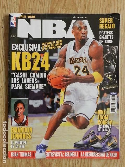 Coleccionismo deportivo: REVISTA OFICIAL NBA N&ordm; 207 A&Ntilde;O 2010 Kobe Bryant Brandon Jennings Gasol Isiah Thomas