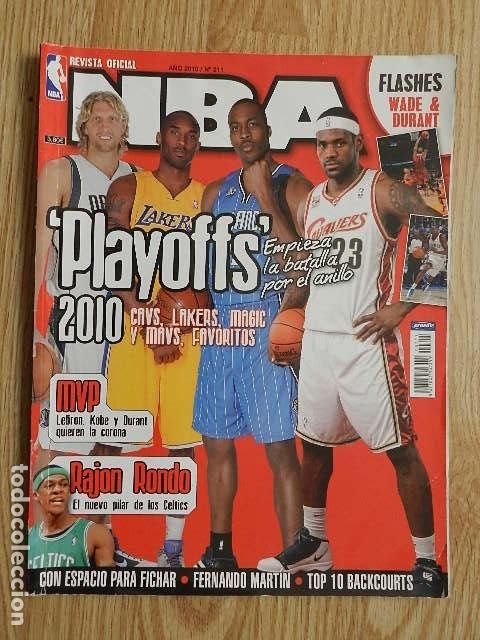 Coleccionismo deportivo: REVISTA OFICIAL NBA N&ordm; 211 A&Ntilde;O 2010 Kobe Bryant Wade Durant Rajon Rondo LeBron James POSTERS