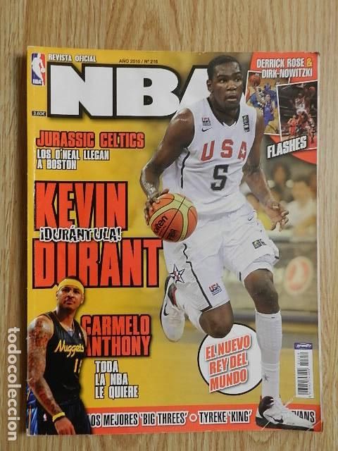 Coleccionismo deportivo: REVISTA OFICIAL NBA N&ordm; 216 A&Ntilde;O 2010 Kevin Durant Carmelo Anthony Derrick Rose Dirk Nowitzki POSTERS
