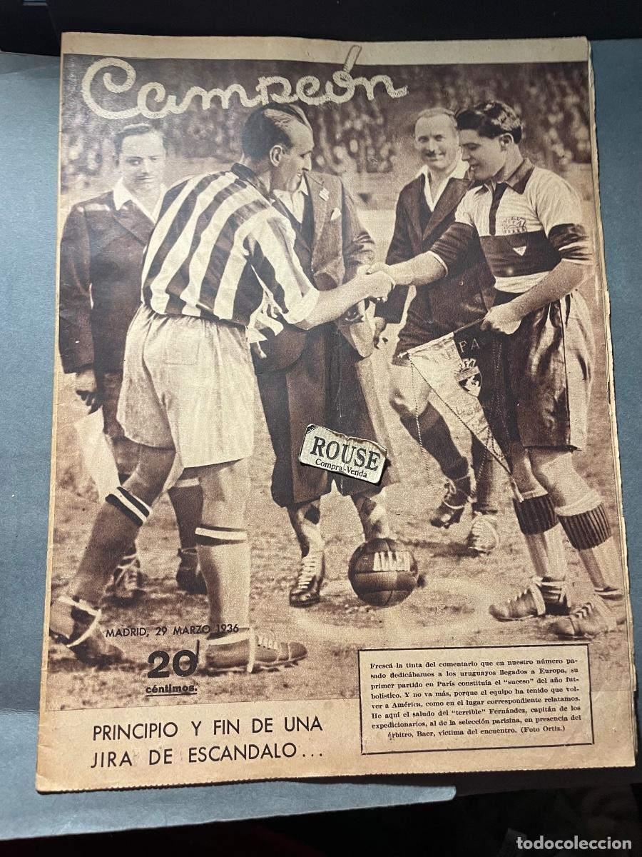 Coleccionismo deportivo: DEPORTES - REVISTA CAMPE&Oacute;N - MADRID 29 MARZO 1936 A&Ntilde;O V N&ordm; 173 - FUTBOL , ESQUI ,HOCKEY , HAND-BALL