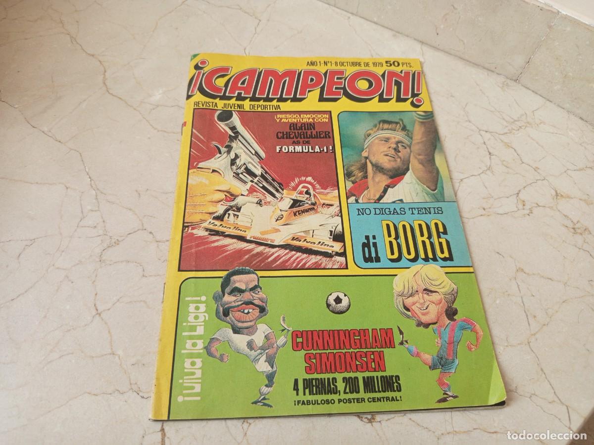 Sammelleidenschaft Sport: N&uacute;mero 1 - Revista Campe&oacute;n! Octubre 1979. Poster Simonsen y Cunningham. Borg, Simonsen