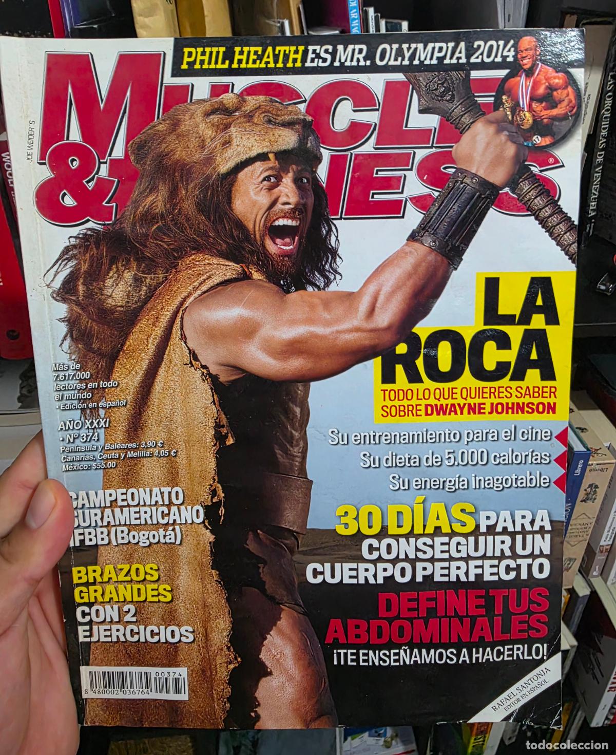 Sports collectibles: Revista the muscle & fitness N&ordm; 374 dwayne johnson the rock la roca phil heath hercules pelicula