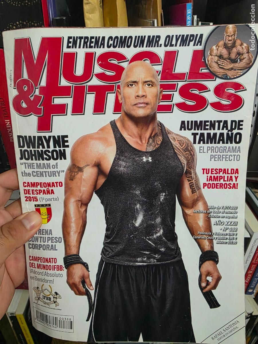 Sports collectibles: Revista the muscle & fitness N&ordm; 388 dwayne johnson the rock la roca f&iacute;sico culturismo phil heath