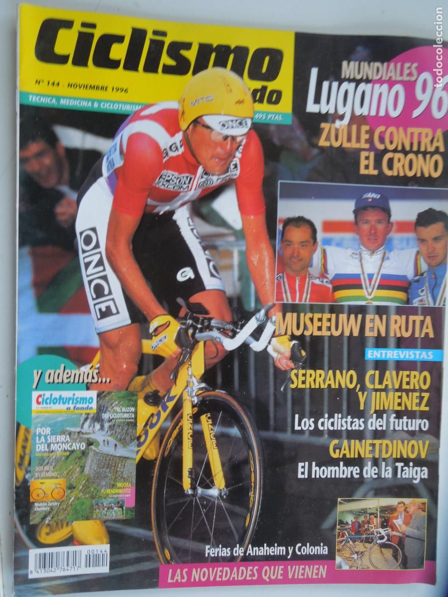 Coleccionismo deportivo: CICLISMO A FONDO N&ordm; 144-11-1996- MUNDIALES LUGANO 96 - ZULLE - MUSEEUW -SERRANO -CLAVERO