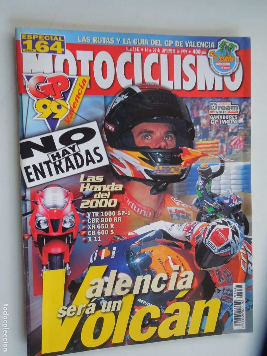 Coleccionismo deportivo: MOTOCICLISMO N&ordm; 1647- 09-1999- PRUEBA: HONDA 2000. GRAN PREMIO DE VALENCIA.