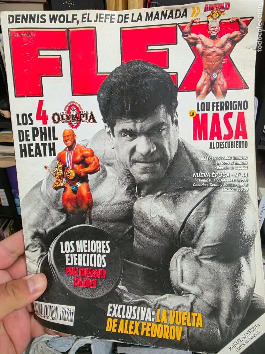 Coleccionismo deportivo: Revista FLEX N⁰ 44 nueva epoca phil heath lou ferrigno Dennis wolf alex fedorov fisico culturismo