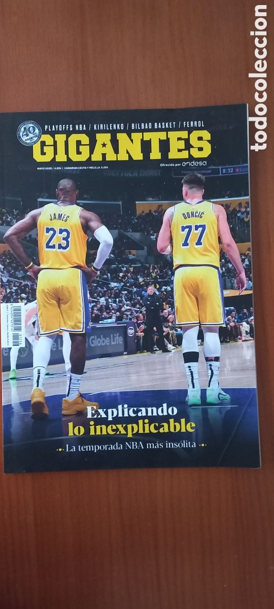 Coleccionismo deportivo: Revista Gigantes Mayo 2025 baloncesto Playoffs NBA Kirilenko Bilbao Basket Ferrol